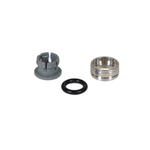 Tube OD Metal Half Cartridge, 3/8, Stainless Steel Body, Gray Acetal Collet, Nitrile O-ring