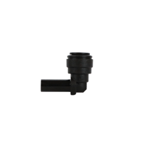 Polypropylene Plug In Elbow 3/8 Stem OD - 3/8 Tube OD, Black