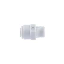 White Acetal Male Connector 1/4 x 3/8 NPTF 