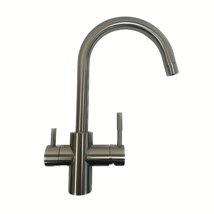 tri flow faucet brushed nickel hot cold filtered 1/2 braided connection nsf approved nkdp3212cp ab np