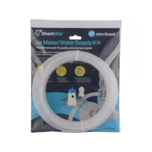 JG ice maker kit includes 25 ft of 1/4 tubing natural 1/4 inch supply valve 1/4 inch connector