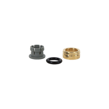 Tube OD Metal Half Cartridge, 3/8, Brass Body, Gray Acetal Collet, Nitrile O-ring