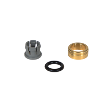 Tube OD Metal Half Cartridge, 1/2, Brass Body, Gray Acetal Collet, Nitrile O-ring
