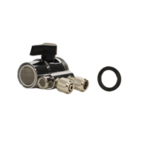 diverter valve return 1/4 compression with handle black handle no fittings included